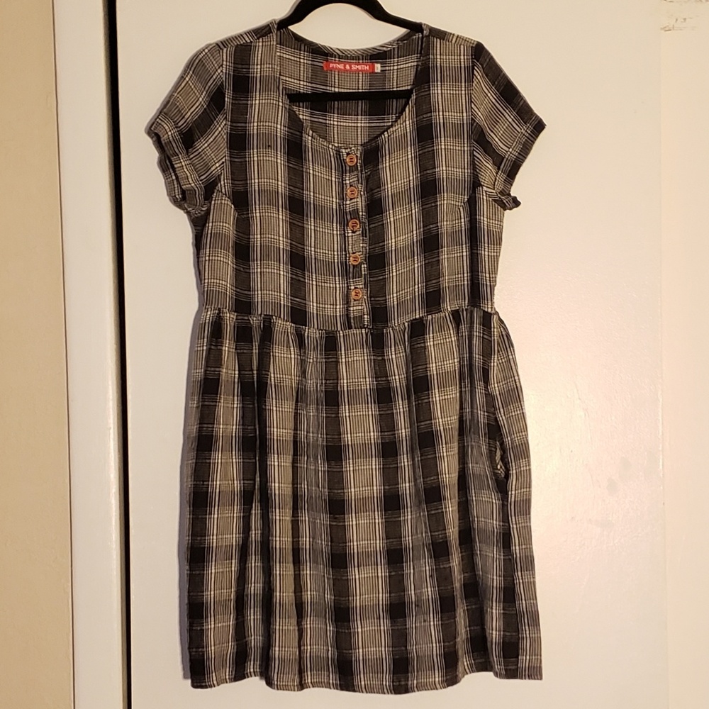 Pyne & Smith Knee Length Plaid Dress M